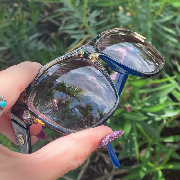 Christian Dior Havana Blue & Gold Logo Sunglasses main image 6